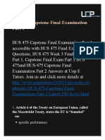 BUS 475 Capstone Final Examination Part 1 Answers | BUS 475 Capstone Final Examination Part 1 - UOP E Tutors