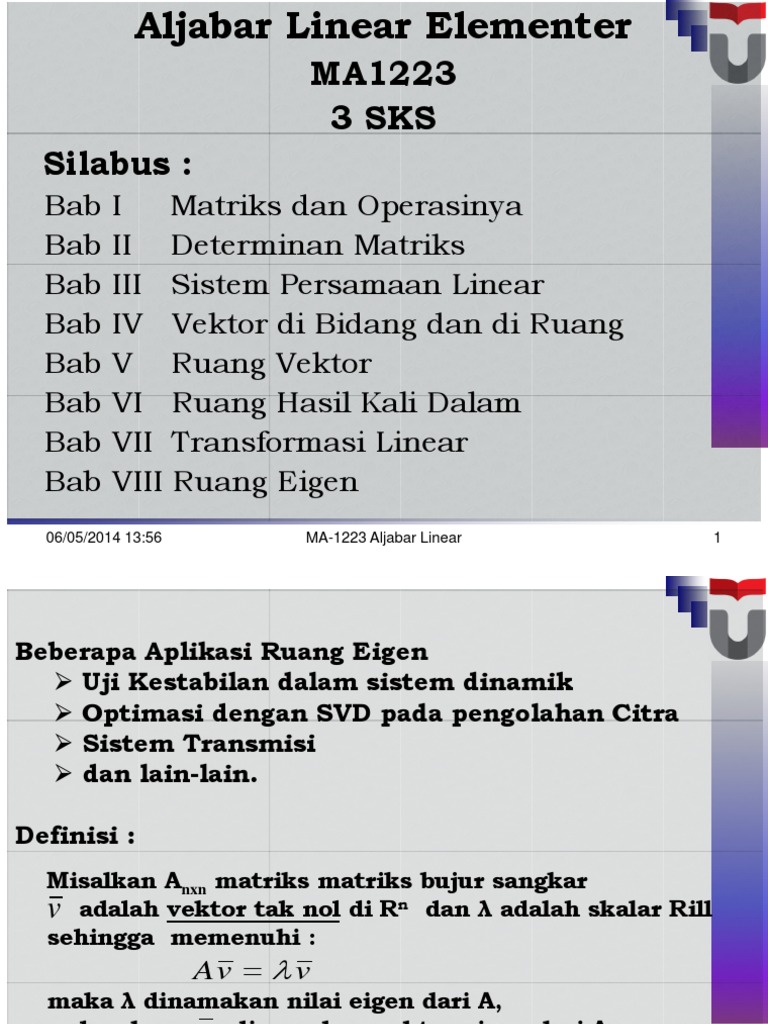 08 Ruang Eigen Pdf Metode Bahan Ajar