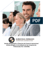 Gestión Administrativa y Financiera Del Comercio Internacional (Online) (Dirigida A La Acreditación de Las Comptencias Profesionales R.D. 1224/2009)