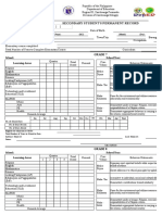 Secondary Student'S Permanent Record: School: School Year: Learning Areas