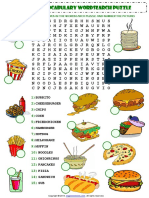 Fast Food Esl Vocabulary Wordsearch Puzzle Worksheet