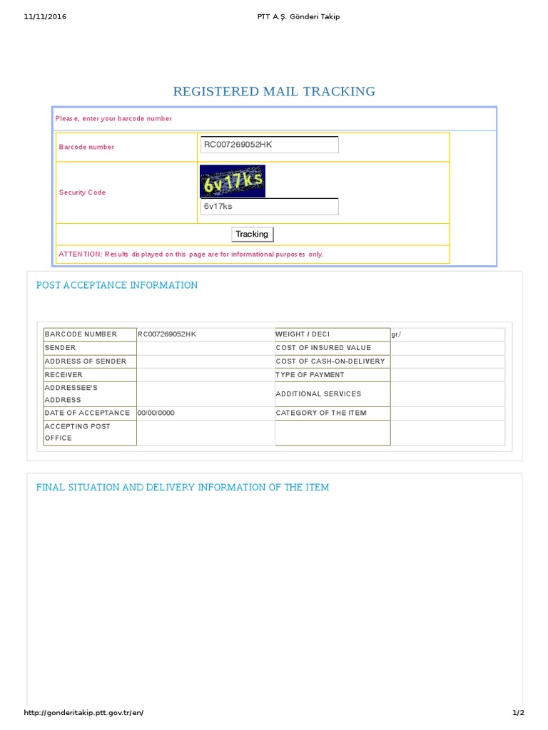 PTT Registered Mail Tracking Guide | PDF