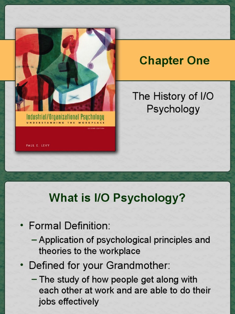 Chapter One: The History of I/O Psychology | PDF | Industrial And ...