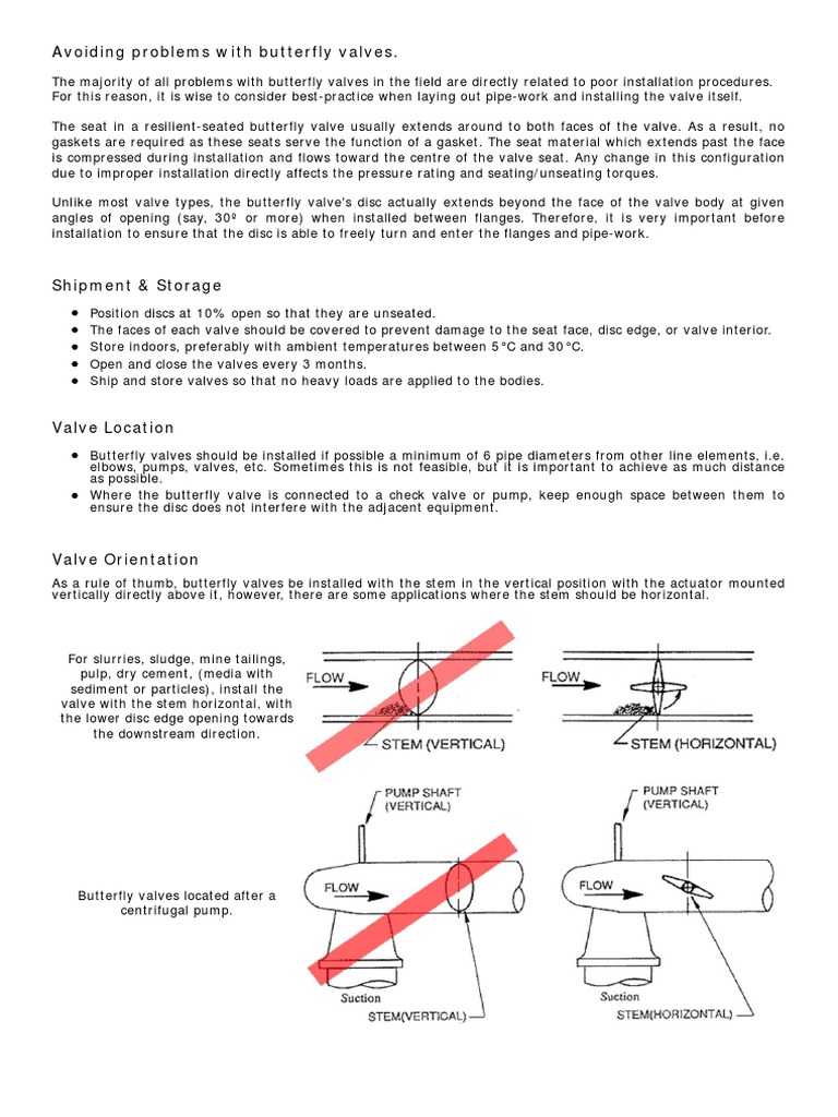 Butterfly Valve Installation Guide PDF Valve Hydraulic Engineering
