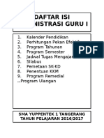 Daftar Isi Administrasi Guru