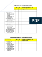 sar peer review and feedback checklist