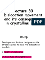 Dislocation Movement and Its Consequences in Crystalline Solids