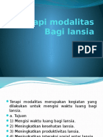 Terapi Modalitas Bagi Lansia