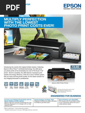 epson l805 printer specification pdf
