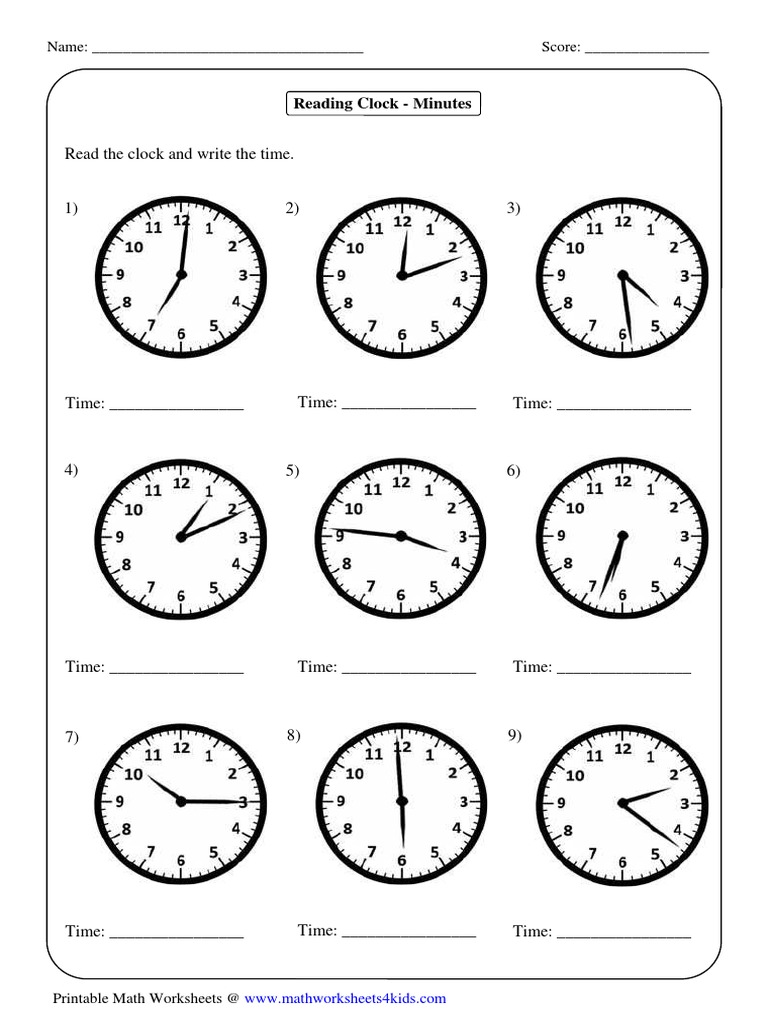Reading Clock Minutes1 | PDF | Computers
