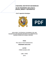 Potencial de tierras raras en pegmatita de Casma