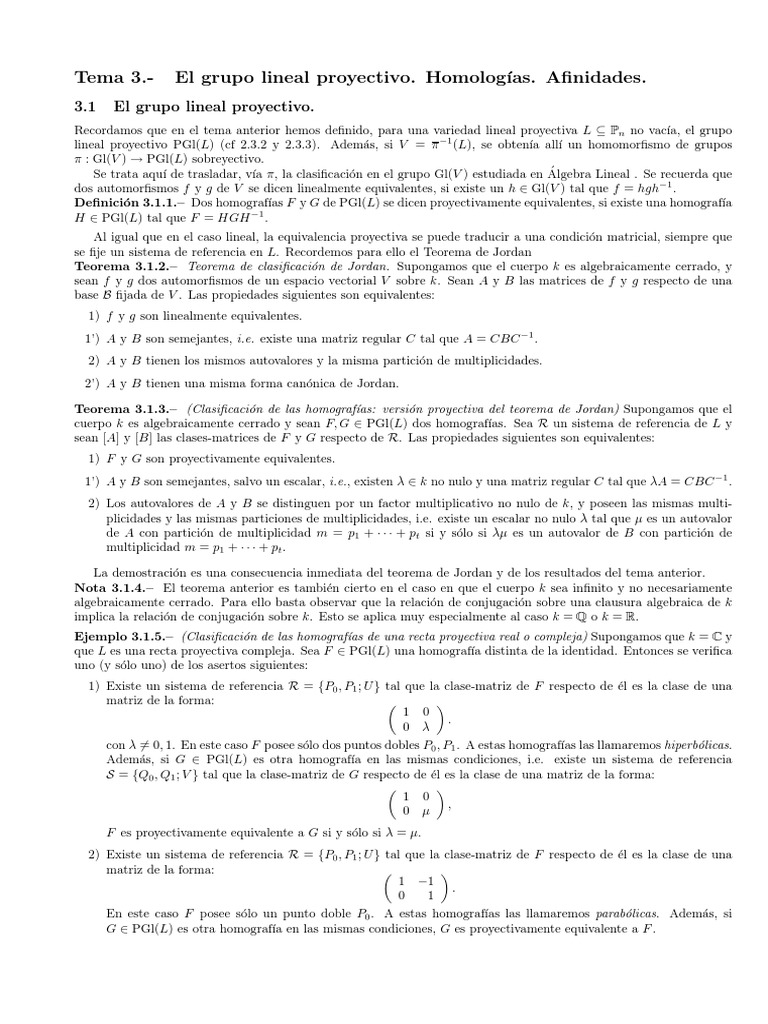 Art Grupo Lineal Proyectivo PDF Valores propios y vectores