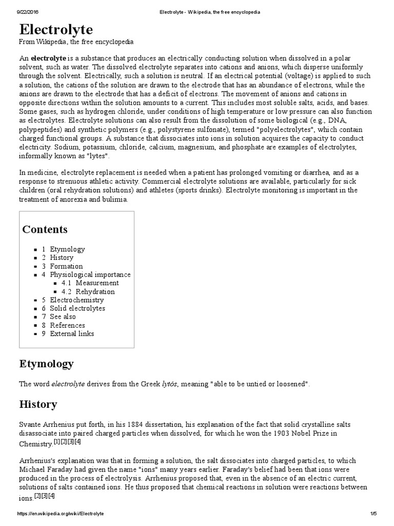 Wiki Electrolyte Electrolyte Applied And Interdisciplinary Physics