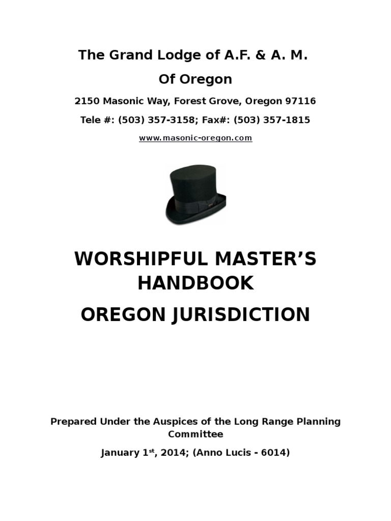 Worshipful Masters Handbook Freemasonry Masonic Lodge