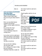 We Are All God's Children Lyrics and Chords