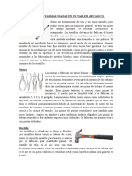 Herramientas Mas Usadas en Un Taller de Mecanica