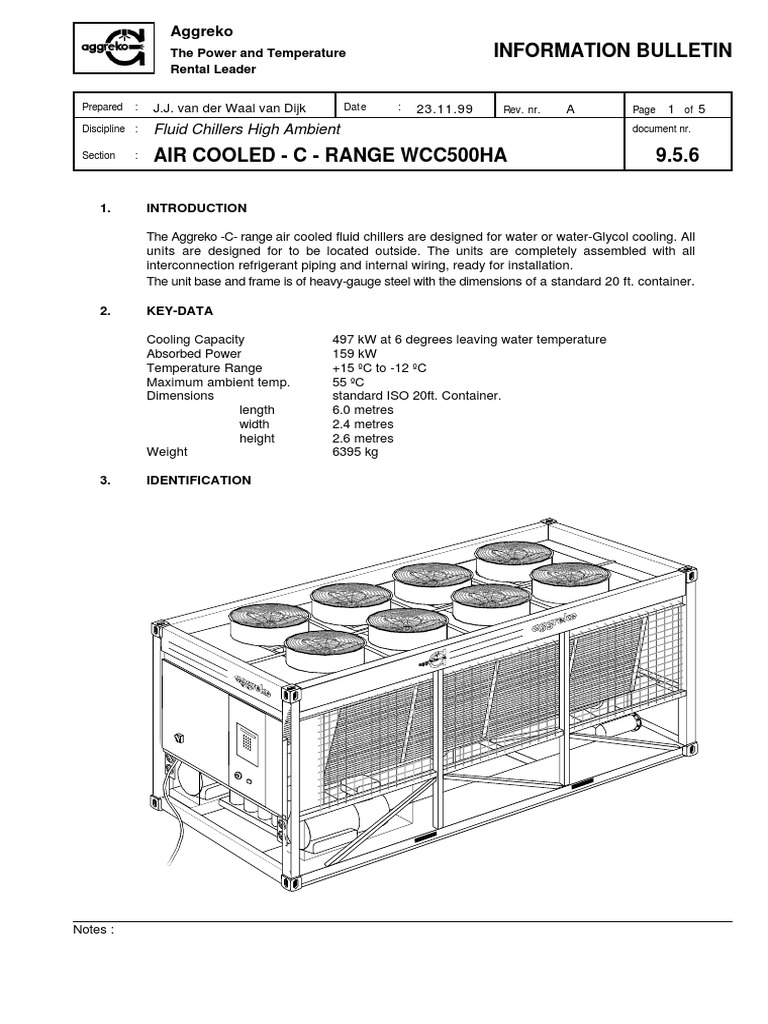 500 KW Chiller Data Sheet PDF Engineering Thermodynamics Pressure
