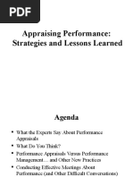 Appraising Performance Strategies and Lessons Learned