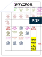Change Stothe Schedul e Will Be Highlig Hted in Yellow!