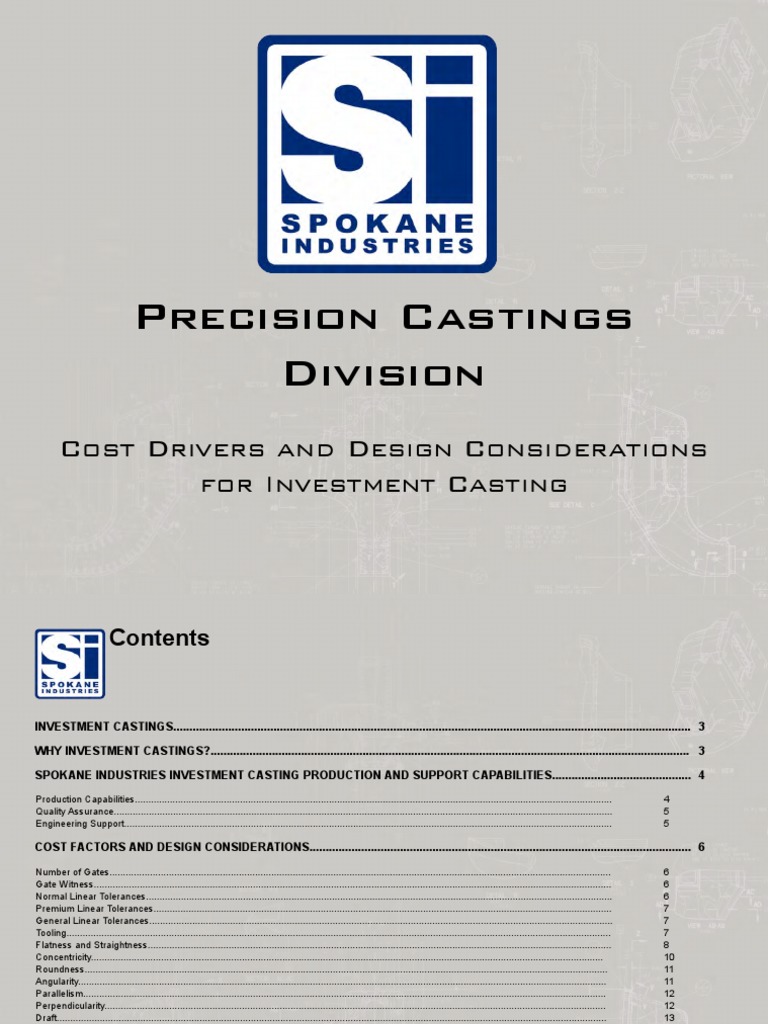 Investment Casting Design Guide PDF Casting (Metalworking) Steel