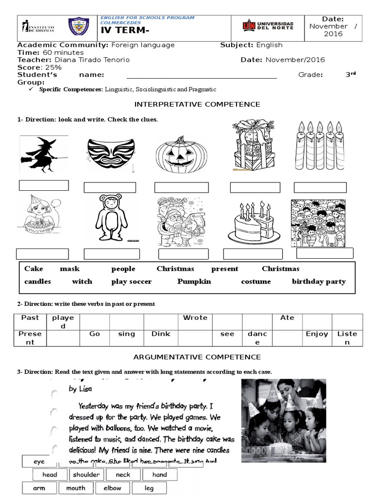 English Skills for 3rd Graders | PDF | Language Arts & Discipline ...