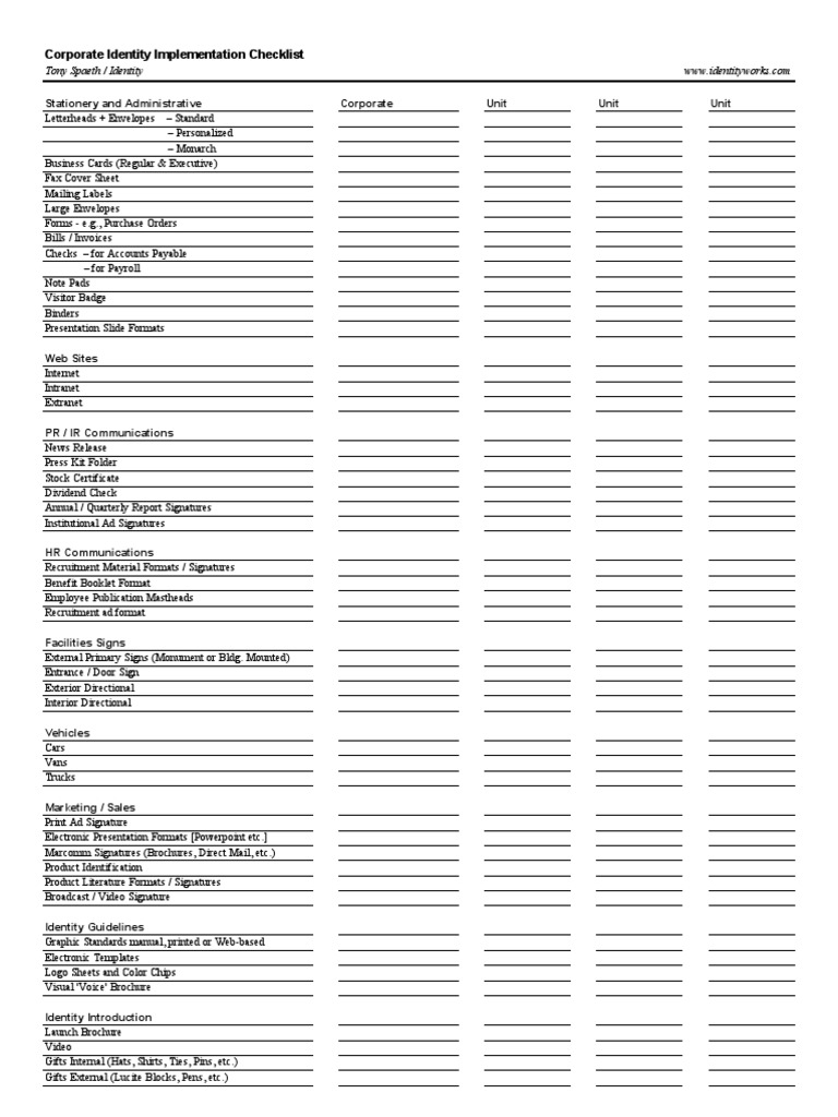 Implementation Checklist PDF | PDF