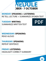 3 October - 7 October: Speaking + Listening: Writing