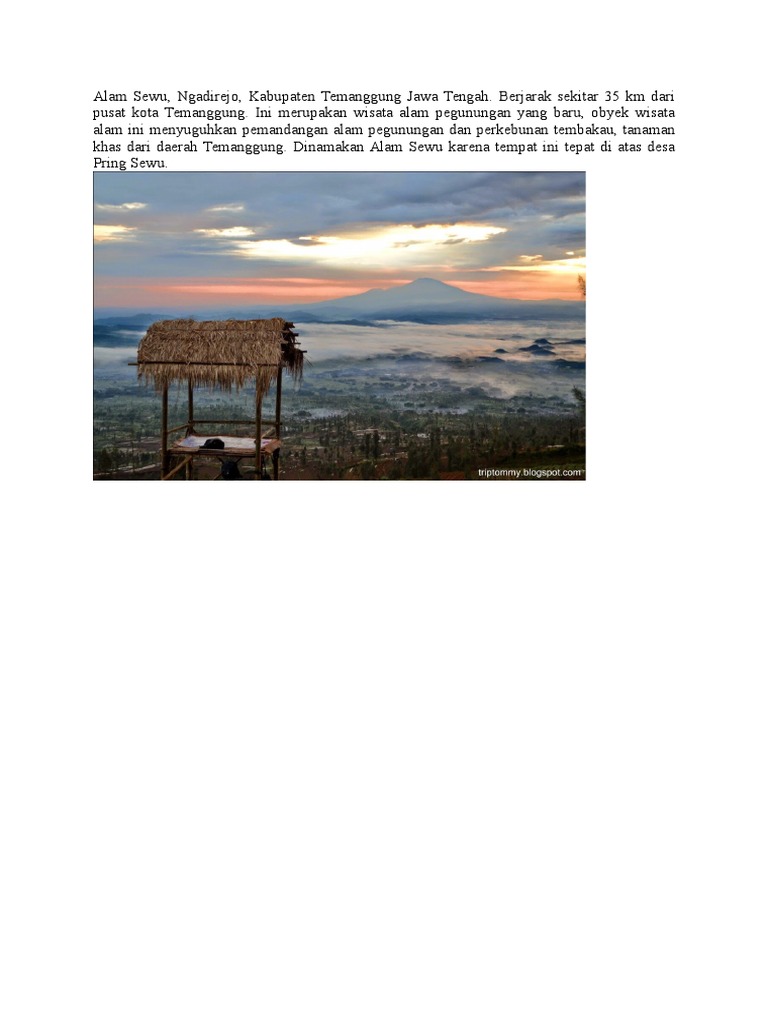Wisata alam ngadirejo temanggung
