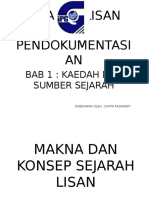 Sejarah Lisan Dan Pendokumentasian