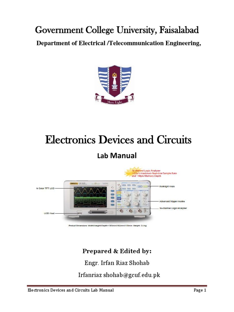 Lab Manual Electronic Devices and Circuits Practical 2 | Download Free ...
