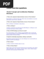 Oracle Interview Questions: Oracle Concepts and Architecture Database Structures