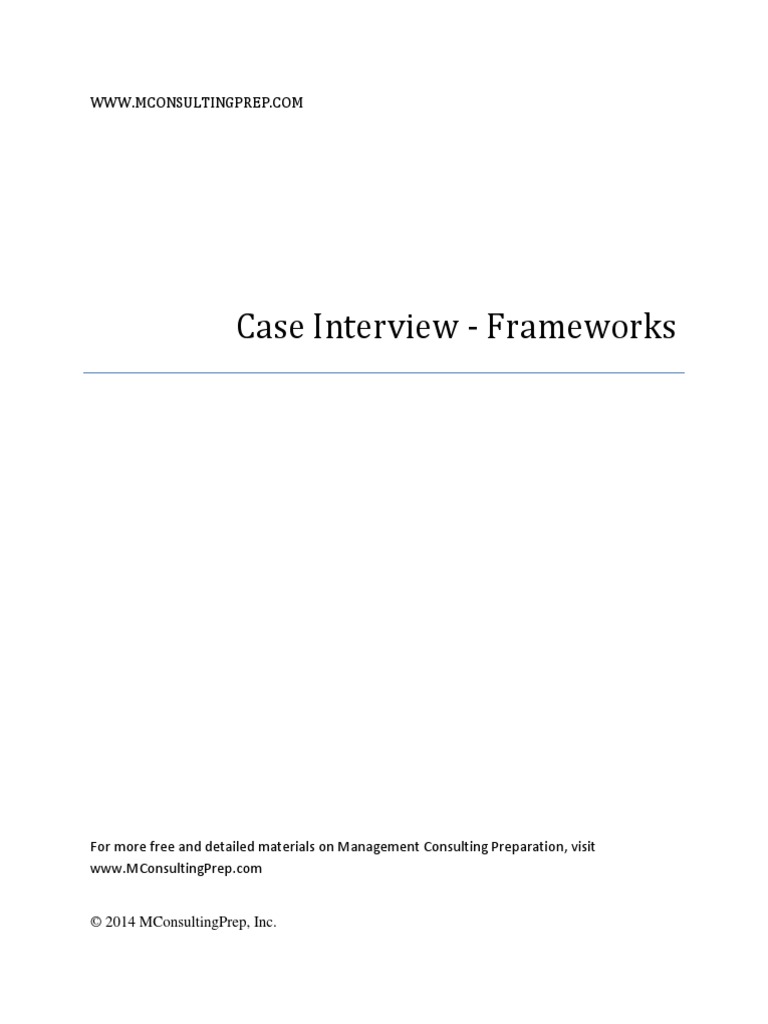 Case Interview Framework Dictionary Mconsultingprep Pdf Pdf Value
