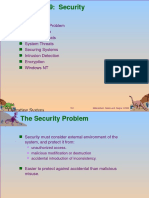 The Security Problem Authentication Program Threats System Threats Securing Systems Intrusion Detection Encryption Windows NT