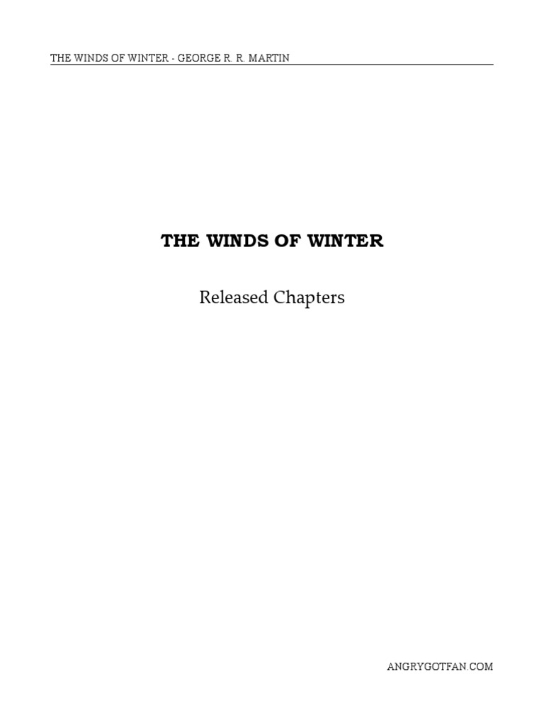 The Winds of Winter Sample PDF World Of A Song Of Ice And Fire A