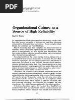 Weick - 1987 - Organizational Culture and High Rel