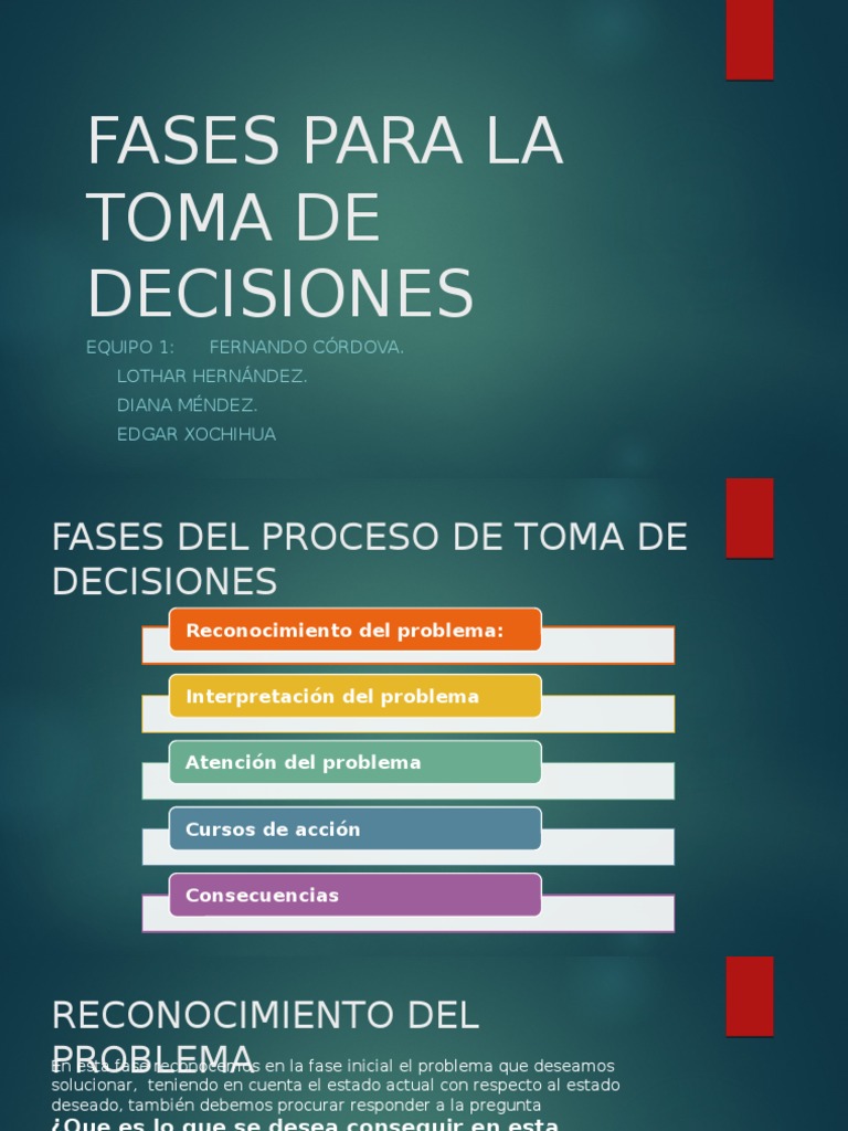 Fases para La Toma de Decisiones | PDF | Toma de decisiones | Cognición