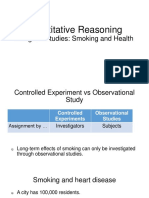 Quantitative Reasoning: Design of Studies: Smoking and Health