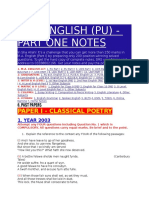 M.A. ENGLISH (PU) PART ONE NOTES