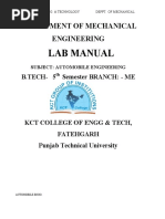 Lab Manual: Department of Mechanical Engineering