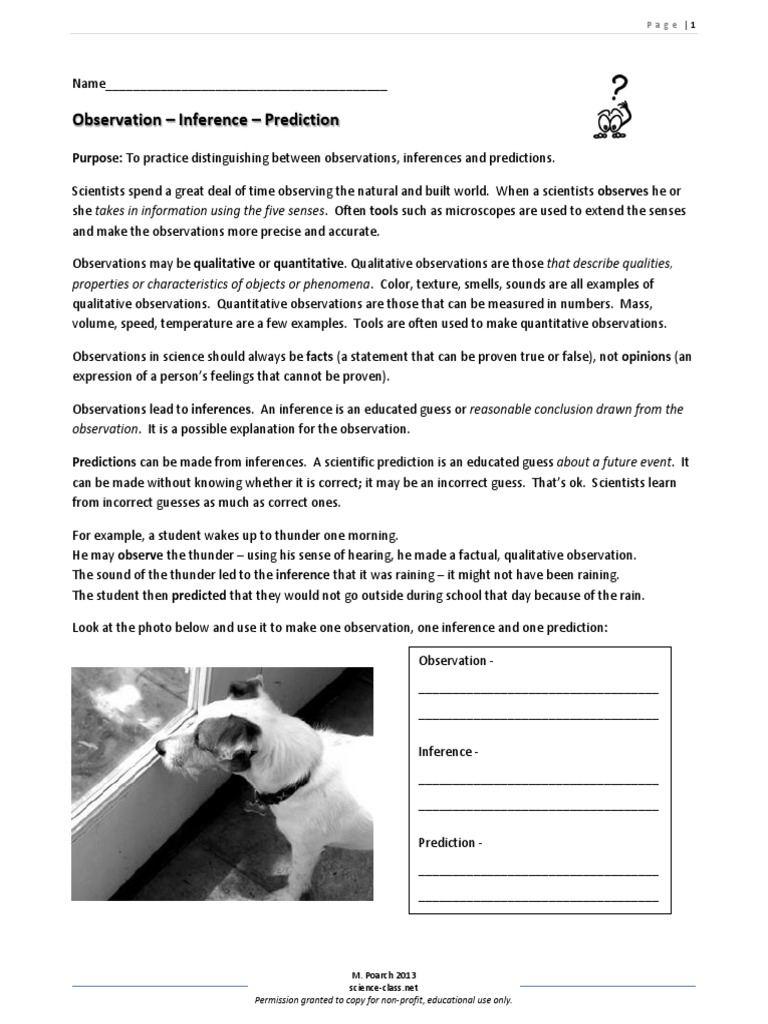 worksheet Observation And Inference Worksheet obs inf worksheet 2013 inference observation