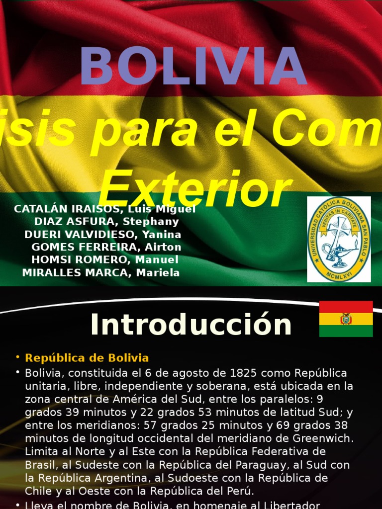 Bolivia Análisis Para El Comercio Exterior Bolivia Producto Bruto