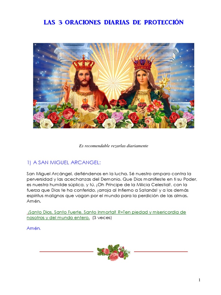 Adentro Sueño champán Las 3 Oraciones Diarias | PDF | Cristo (título) | Creencia religiosa y  doctrina