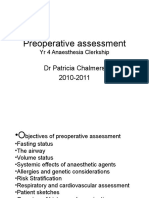 2010-2011 Preoperative Assessment