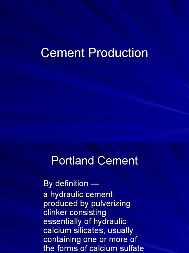 Cement manufacturing process | Cement | Chemical Substances