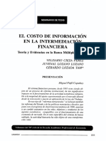 El Costo de La Información en La Intermediación Financiera PDF