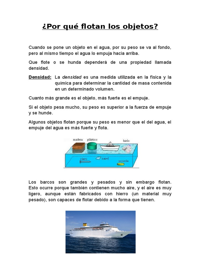 Por Qué Flotan Los Objetos PDF