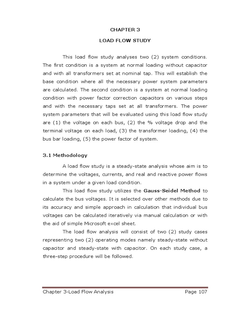 Load Flow Analysis Methodology | PDF | Electrical Engineering ...