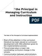 Role of Principal in Curriculum and Instruction