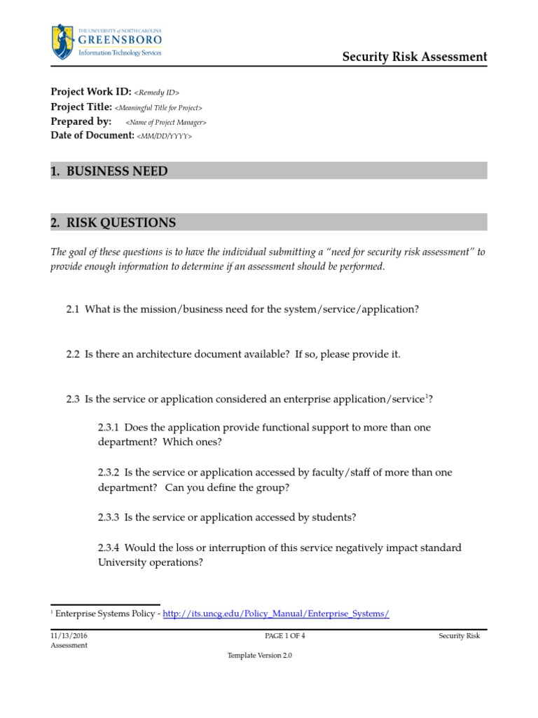 Security Risk Assessment Template | PDF | Risk | Risk Assessment