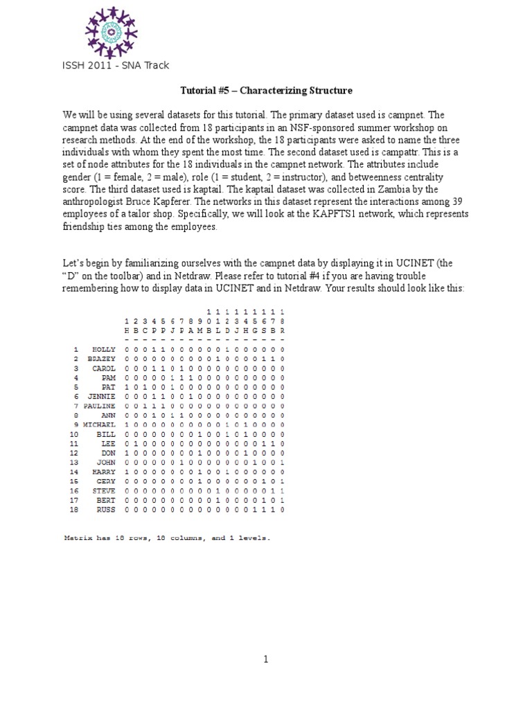 Network Structure Analysis Tutorial | PDF | Applied Mathematics ...